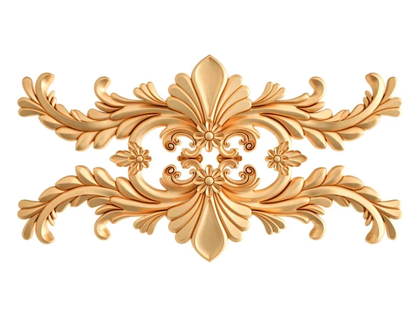 Ornamento in oro su sfondo bianco. Isolato — Foto Stock