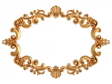 Altın Çerçeve beyaz zemin üzerinde. İzole