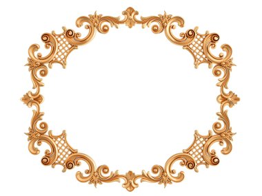 Altın Çerçeve beyaz zemin üzerinde. İzole