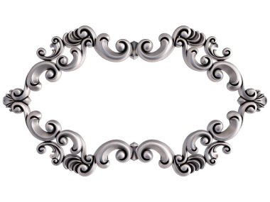 Beyaz bir arka plan üzerinde Krom Çerçeve. İzole