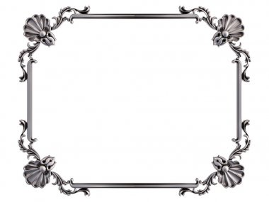 Beyaz bir arka plan üzerinde Krom Çerçeve. İzole