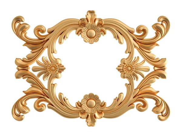 Gold frame on a white background. Isolated — Stock Photo, Image