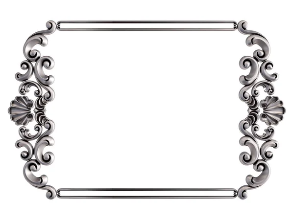 Chrome frame on a white background. Isolated — Stock Photo, Image