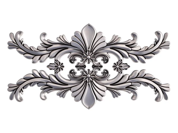 Chrome ornament on a white background. Isolated — Stock Photo, Image