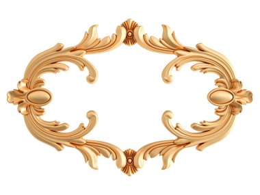 Altın Çerçeve beyaz zemin üzerinde. İzole