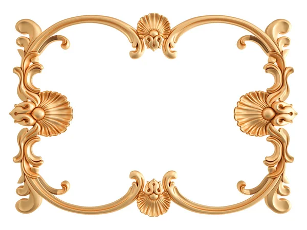 Gold frame on a white background. Isolated — Stock Photo, Image