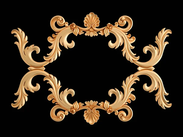 Siyah bir zemin üzerine altın çerçeve. İzole