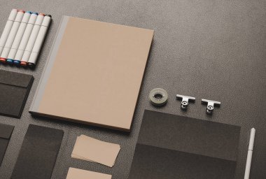 İleti örneği mockup sahne marka. 3D çizim