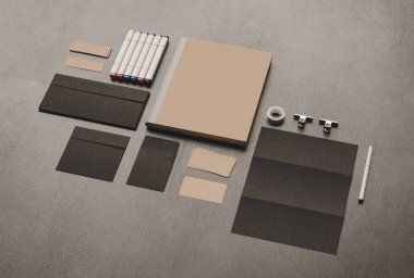 İleti örneği mockup sahne marka. 3D çizim
