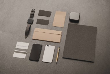 İleti örneği mockup sahne marka. 3D çizim