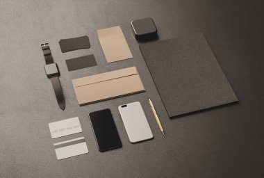 İleti örneği mockup sahne marka. 3D çizim