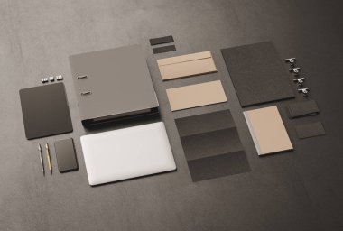 İleti örneği mockup sahne marka. 3D çizim