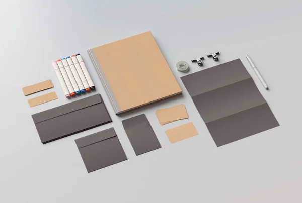 Office corporate mock up design. 3D illustration — Stock Photo, Image
