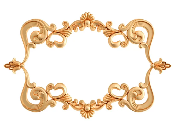 Gold frame on a white background. Isolated — Stock Photo, Image