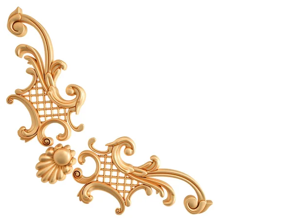 Gold ornament on a white background. Isolated — Stock Photo, Image