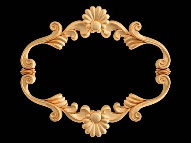 Siyah bir zemin üzerine altın çerçeve. İzole