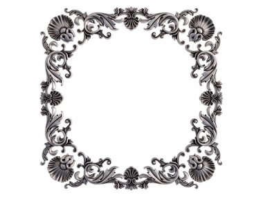 Beyaz bir arka plan üzerinde Krom Çerçeve. İzole