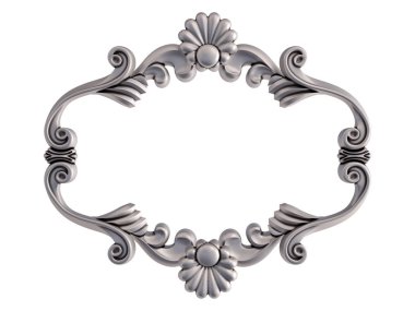 Beyaz bir arka plan üzerinde krom süsleme. İzole