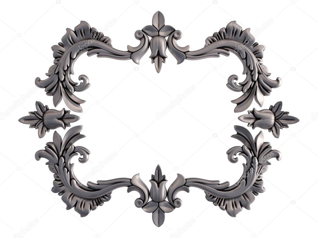Chrome frame on a white background. Isolated