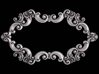 Siyah bir arka plan üzerinde Krom Çerçeve. İzole