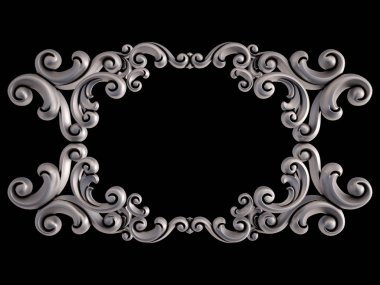 Siyah bir arka plan üzerinde Krom Çerçeve. İzole