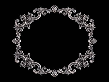 Siyah bir arka plan üzerinde Krom Çerçeve. İzole