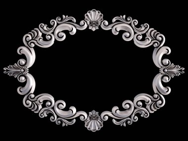 Siyah bir arka plan üzerinde Krom Çerçeve. İzole