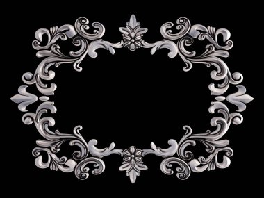 Siyah bir arka plan üzerinde Krom Çerçeve. İzole