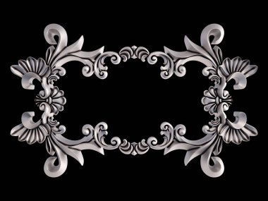 Siyah bir arka plan üzerinde Krom Çerçeve. İzole