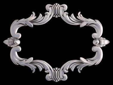 Siyah bir arka plan üzerinde Krom Çerçeve. İzole