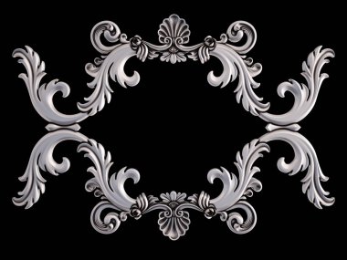 Siyah bir arka plan üzerinde Krom Çerçeve. İzole