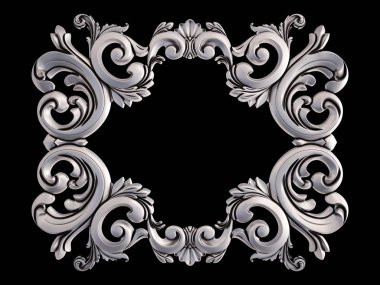 Siyah bir arka plan üzerinde Krom Çerçeve. İzole