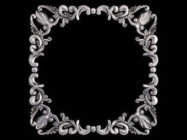 Siyah bir arka plan üzerinde Krom Çerçeve. İzole