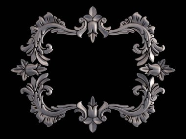 Siyah bir arka plan üzerinde Krom Çerçeve. İzole