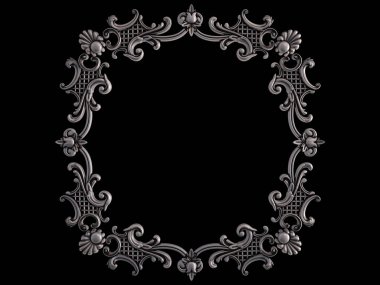 Siyah bir arka plan üzerinde Krom Çerçeve. İzole