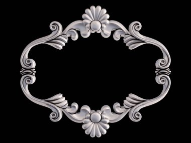 Siyah bir arka plan üzerinde Krom Çerçeve. İzole