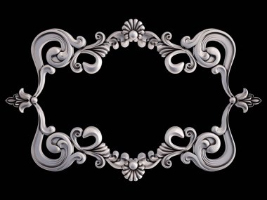 Siyah bir arka plan üzerinde Krom Çerçeve. İzole