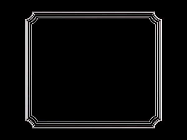 Chrome frame on a black background. Isolated — Stock Photo, Image