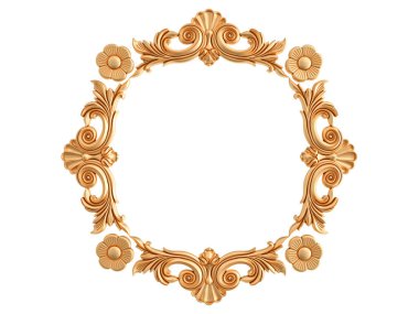 Altın Çerçeve beyaz zemin üzerinde. İzole