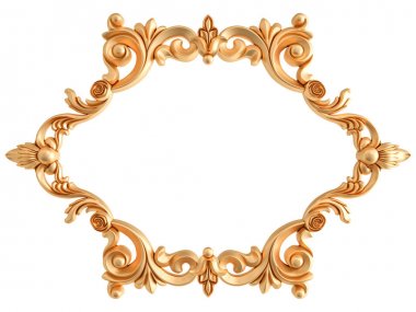 Altın Çerçeve beyaz zemin üzerinde. İzole