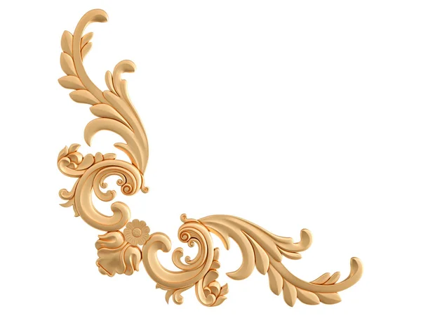 Gold ornament on a white background. Isolated — Stock Photo, Image