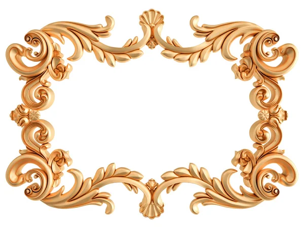 Gold frame on a white background. Isolated — Stock Photo, Image