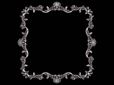 Siyah bir arka plan üzerinde Krom Çerçeve. İzole