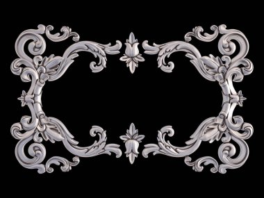 Siyah bir arka plan üzerinde Krom Çerçeve. İzole