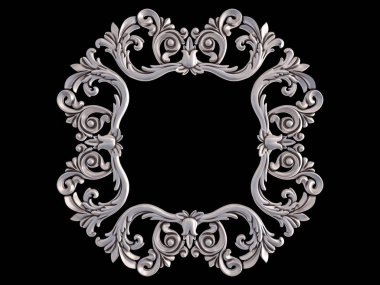 Siyah bir arka plan üzerinde Krom Çerçeve. İzole