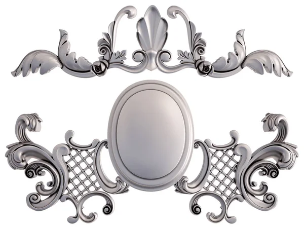 Chrome ornament on a white background. Isolated — Stock Photo, Image