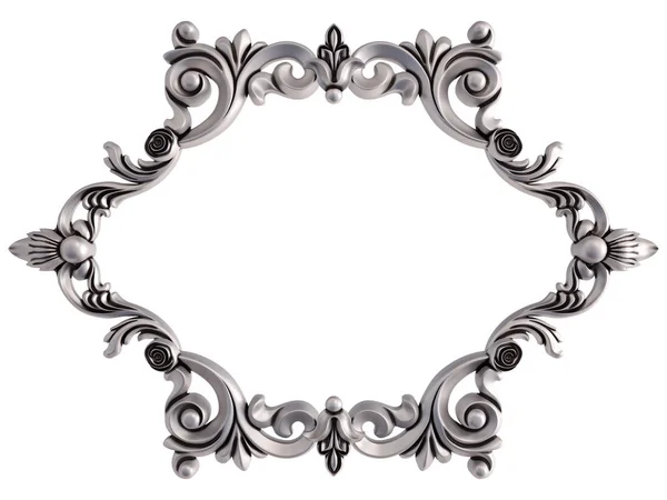 Chrome frame on a white background. Isolated — Stock Photo, Image