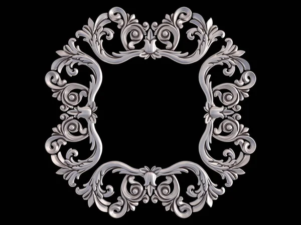 Siyah bir arka plan üzerinde Krom Çerçeve. İzole