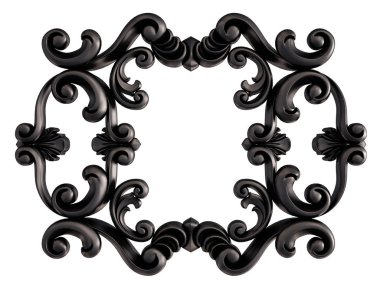 Siyah beyaz bir arka plan üzerinde süs. İzole