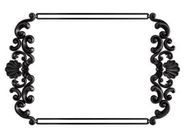 Siyah beyaz bir arka plan üzerinde süs. İzole